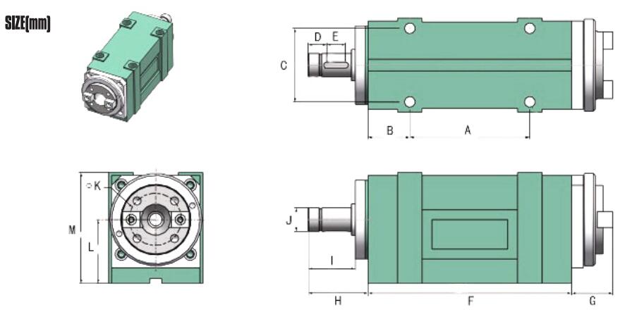 PRH50 Boring/Milling Spindle Head Unit