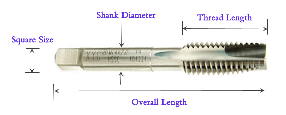 Spiral Point Taps Bright Finish, M1.0x0.25 to M16x2.0 Metric Thread