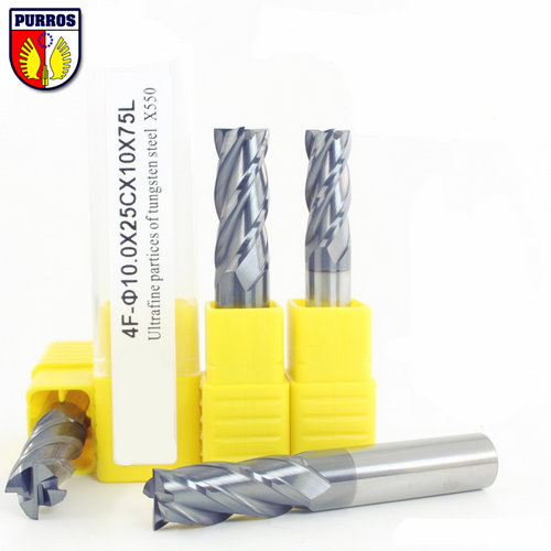 HRC 55 Flat End Mills, 4-20mm Shank Diameter